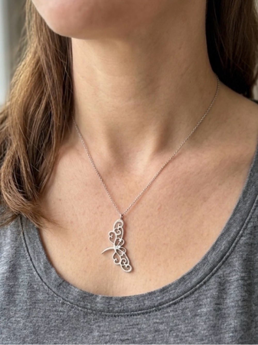 Tiffany & Co Sterling Silver Enchanted Dragonfly Pendant Necklace